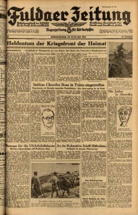 Ausgabe vom Sonntag, den 20. Juni 1943.