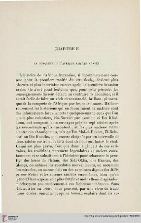Chapitre II: La conquête de l'Afrique par les Arabes