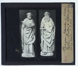 Bingen, Pfarrkirche Mariä Himmelfahrt, Bingener Altar,Bingen, Pfarrkirche Mariä Himmelfahrt : Schreinfiguren von Petrus und Paulus