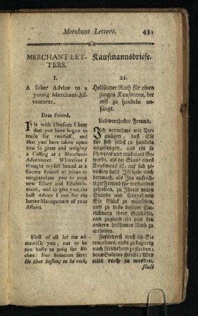 Merchant Letters Kaufmannsbriefe