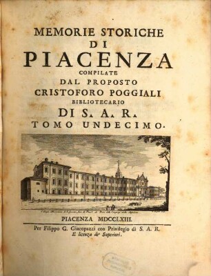 Memorie Storiche Di Piacenza. 11