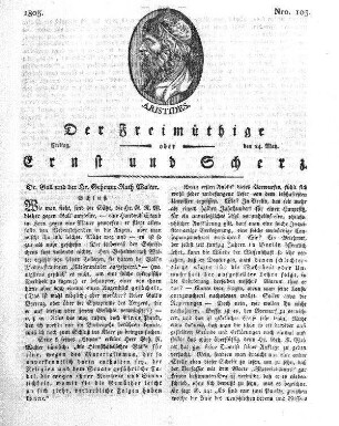 Nro. 103, Freitag, den 24. May 1805