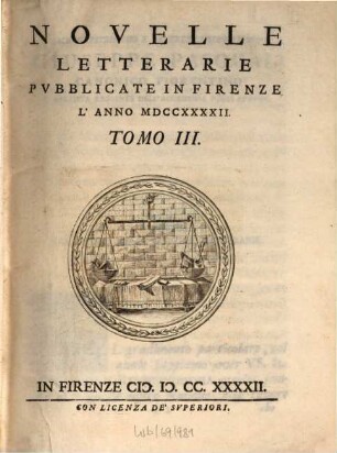 Novelle letterarie, pubblicate in Firenze. 3. 1742