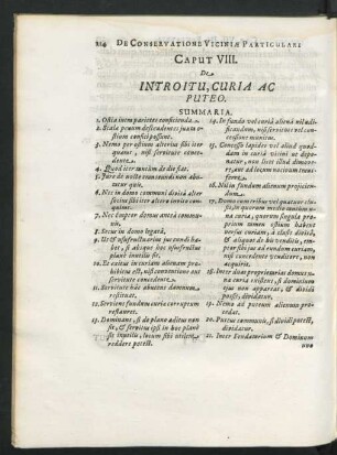 Caput VIII. De Introitu, Curia Ac Puteo.