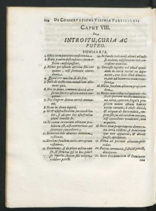 Caput VIII. De Introitu, Curia Ac Puteo.
