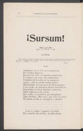 ¡Sursum! : A un poeta.