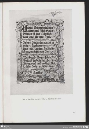 Schriftblatt von 1919