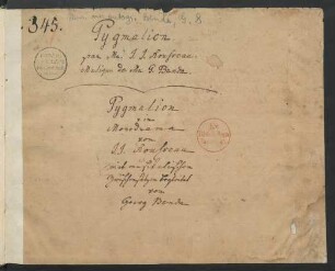 Pygmalion; Sprechstimme (2), orch; LorB 478