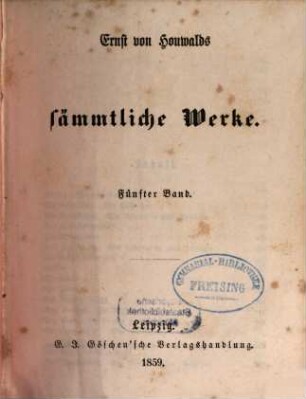 Ernst von Houwalds sämmtliche Werke, 5
