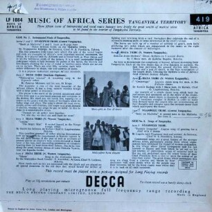 Music of Africa Series/Songs & Instrumental Music of Tanganyika