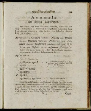 Anomala der dritten Conjugation.