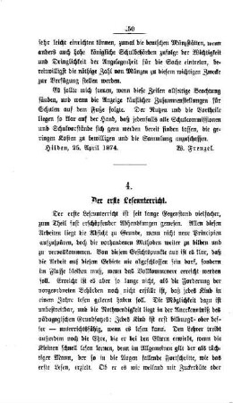 Der erste Leseunterricht