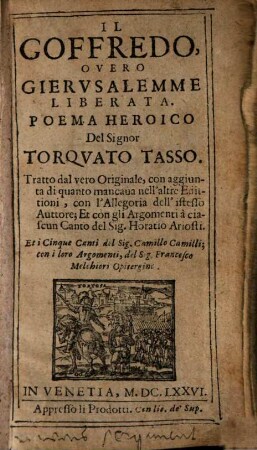Il Goffredo ovvero Gerusalemme liberata