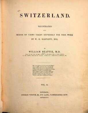 Switzerland, 2. 1836. - 152 S., 50 Taf. u. Kt.