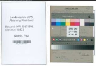 Entnazifizierung Paul Statnik , geb. 26.09.1896 (Buerogehilfe)