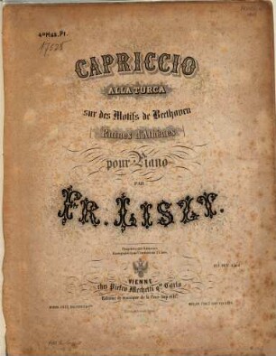 Capriccio alla turca sur des motifs de Beethoven : pour piano