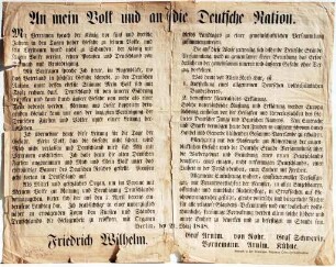006 An mein Volk und die deutsche Nation (21. März 1848)