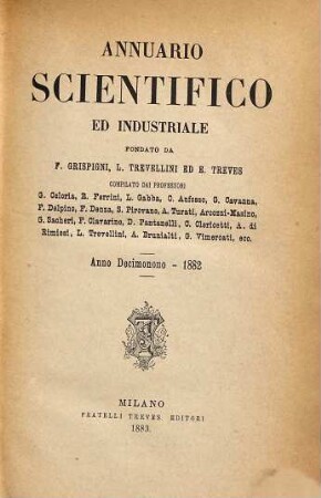 Annuario scientifico ed industriale. 19. 1882