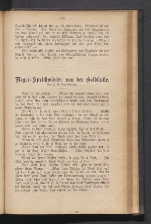 Neger-Sprichwörter von der Goldküste