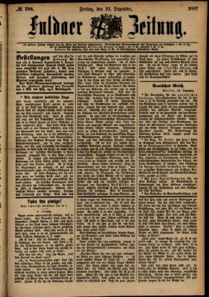 Ausgabe vom Freitag, den 23. Dezember 1887.