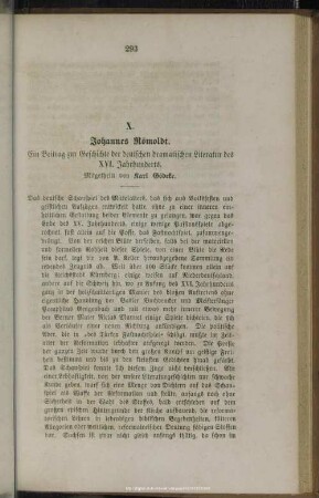 X. Johannes Römoldt - Ein Beitrag zur Geschichte der deutschen Literatur des XVI. Jahrhunderts : Ein Beitrag zur Geschichte der deutschen Literatur des XVI. Jahrhunderts