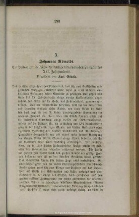 X. Johannes Römoldt - Ein Beitrag zur Geschichte der deutschen Literatur des XVI. Jahrhunderts : Ein Beitrag zur Geschichte der deutschen Literatur des XVI. Jahrhunderts