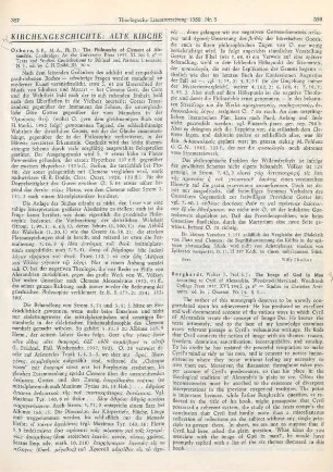 357-358 [Rezension] Osborn, Eric F., The philosophy of Clement of Alexandria