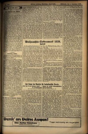 Zweite Ausgabe vom Mittwoch, den 04. Dezember 1929.