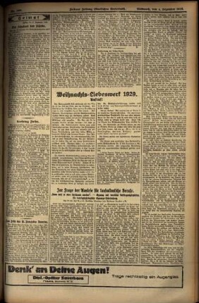 Zweite Ausgabe vom Mittwoch, den 04. Dezember 1929.