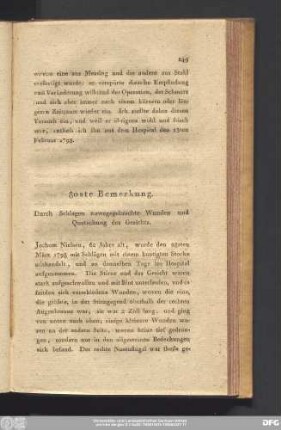 80ste Bemerkung. Durch Schlagen zuwegegebrachte Wunden und Quetschung des Gesichts.