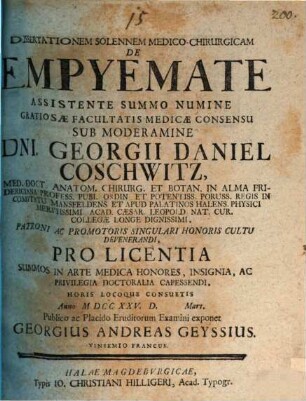 Diss. sol. med.-chir. de empyemate