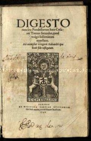 Corpus iuris civilis, Digesta