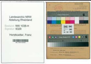Entnazifizierung Franz Horstkoetter , geb. 07.04.1895 (Beamter)