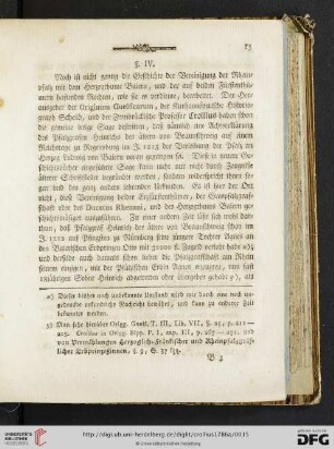 §IV. [Epoche der Gelangung der Pfalzgrafschaft bei Rhein an das Haus Baiern]