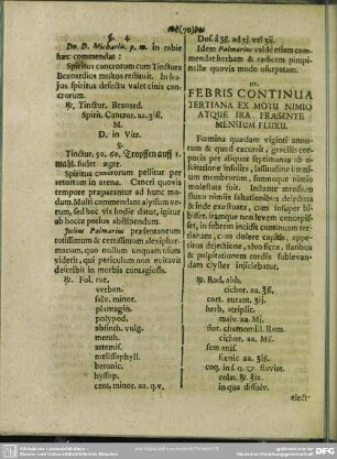 10. Febris Continua Tertiana Ex Motu Nimio Atque Ira Praesente Mensium Fluxu