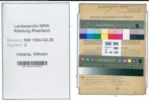 Entnazifizierung Wilhelm Imkamp , geb. 03.05.1890 (Ingenieur)