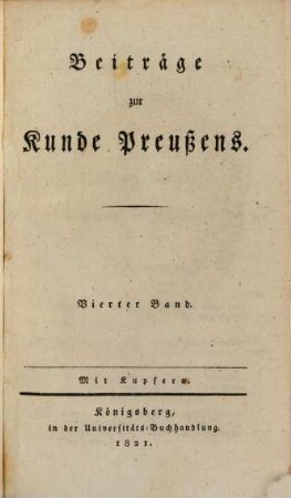Beiträge zur Kunde Preußens. 4, 4. 1821
