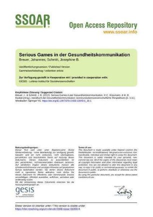 Serious Games in der Gesundheitskommunikation