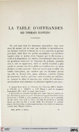 La table d'offrandes des tombeaux égyptiens