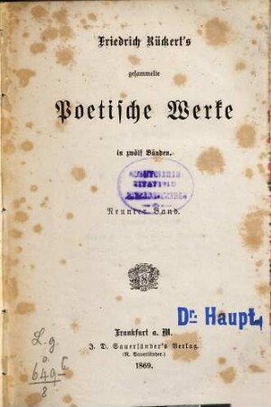 Friedrich Rückert's gesammelte poetische Werke : in zwölf Bänden, 9. Dramatische Gedichte. Bd. 1, Saul und David. Herodes der Große