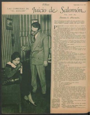 Juicio de Salomón : Las comedias de "El Hogar". - Un acto.