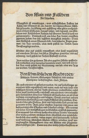 Von Main und Falschem Aid Schwören.