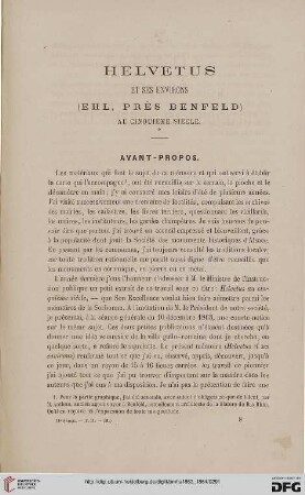 2.Ser. 2.1863/64: Helvetus et ses environs (Ehl, prés Benfeld) au cinquième siècle