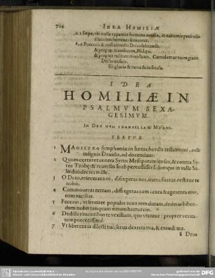 Idea Homiliae In Psalmum Sexagesimum