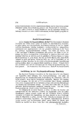 Ausbildungsfragen