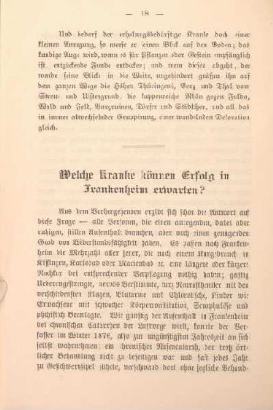 Welche Kranke können Erfolg in Frankenheim erwarten?