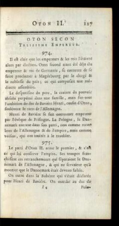 Oton Secon Treizieme Empereur.