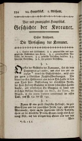 Erster Abschnitt. Die Verfassung der Koreaner