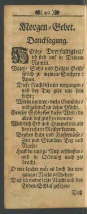 Morgen-Gebet