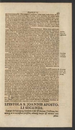 Epistola S. Joannis Apostoli Secunda.